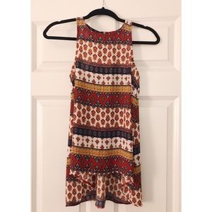 Pink Rose - Red Patterned Top XS